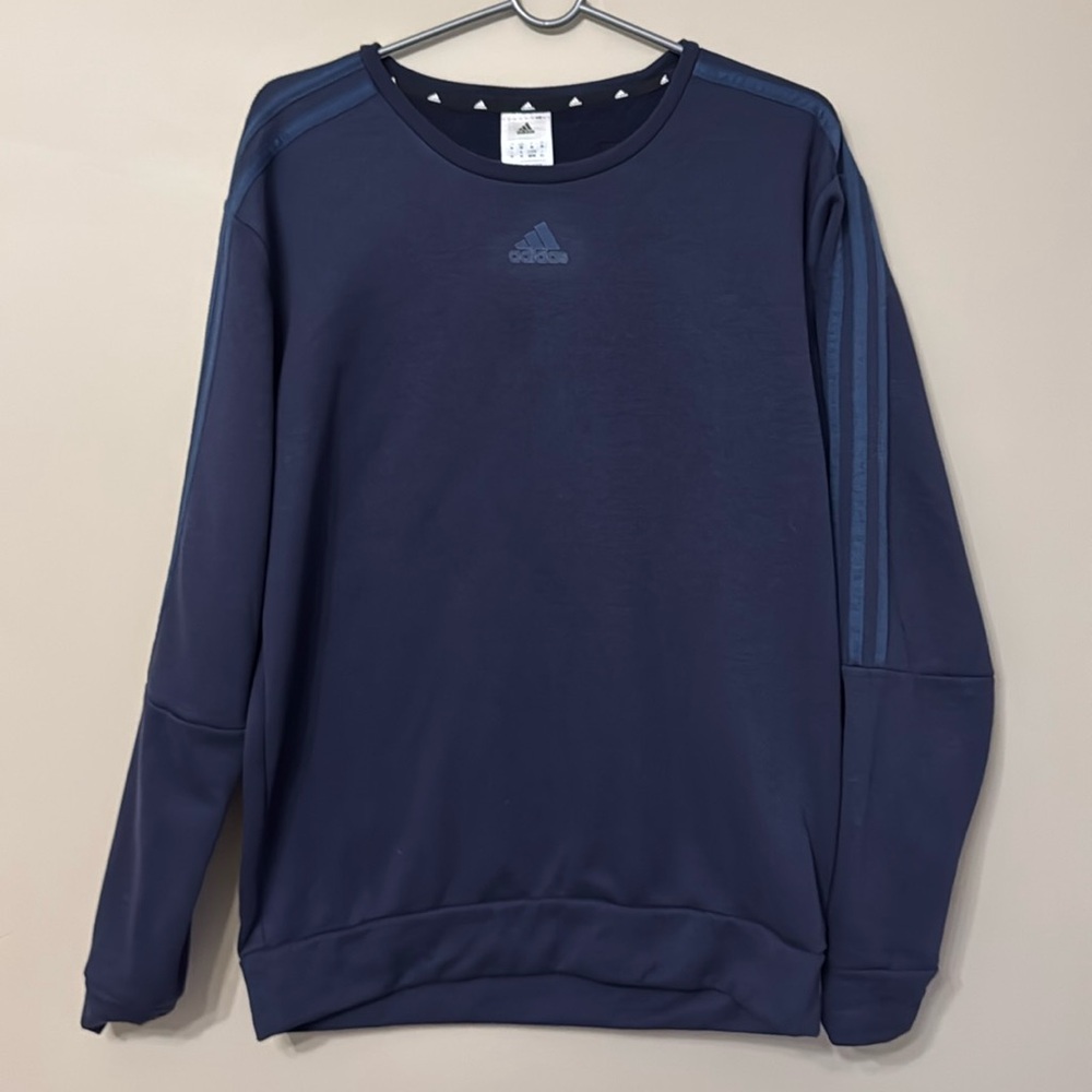 Adidas crew neck navy blue sweatshirt- Size M